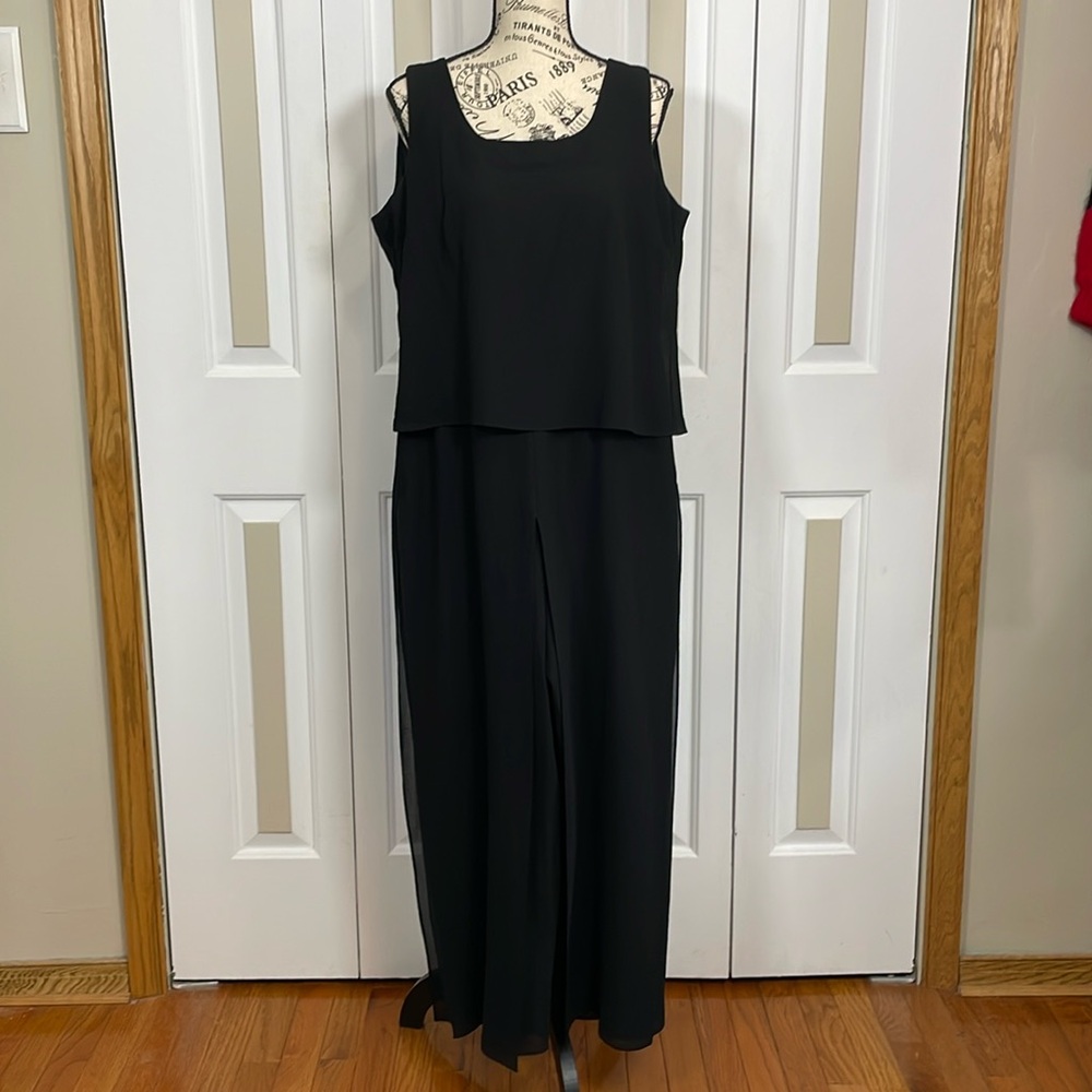 PATRA 10P Black‎ Whimsygoth Flowy Overlay One Piece Sleeveless Wide Leg Romper
